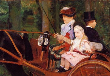 Woman and Child Driving mothers children Mary Cassatt Oil Paintings